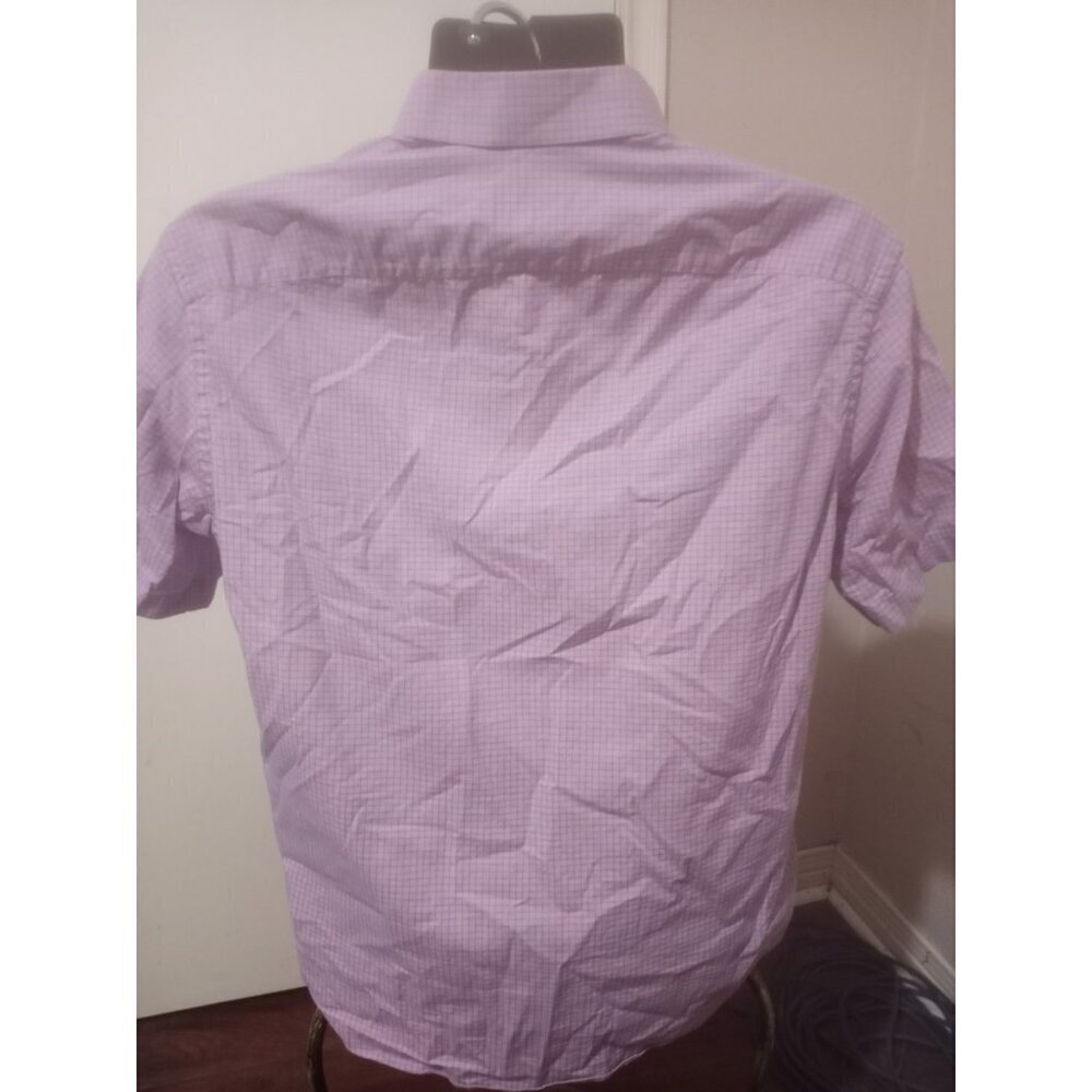 UNTUCKit Mens Shirt Medium M Lilac Purple Check Colonia Casual 100% Cotton - Picture 7 of 12